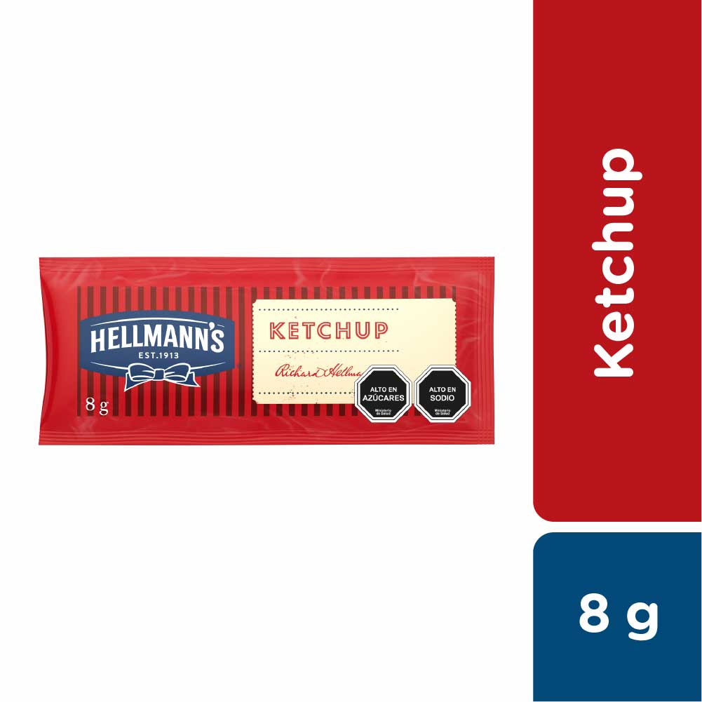 Hellmann's Ketchup Sachet 528x8gr - El mejor formato para tu sandwich