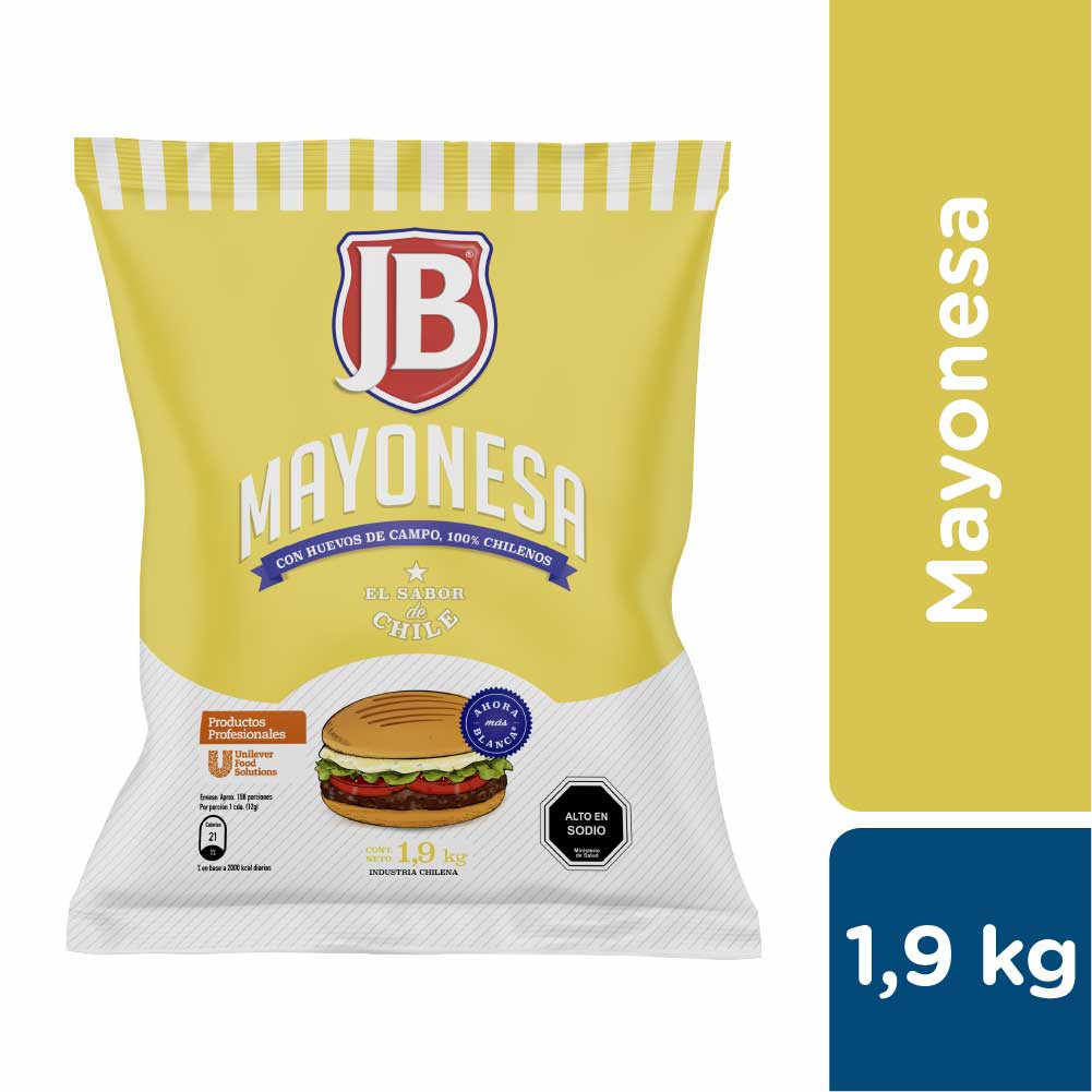 JB Mayonesa 1,9 kg - Mayonesa JB, el sabor de Chile!