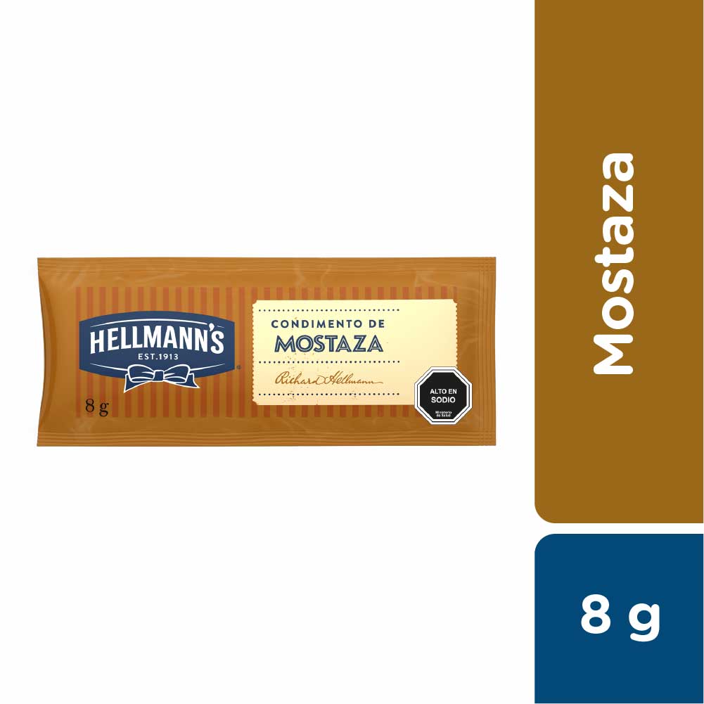 Hellmann's Mostaza Sachet 528x8gr - El mejor formato para tu sandwich