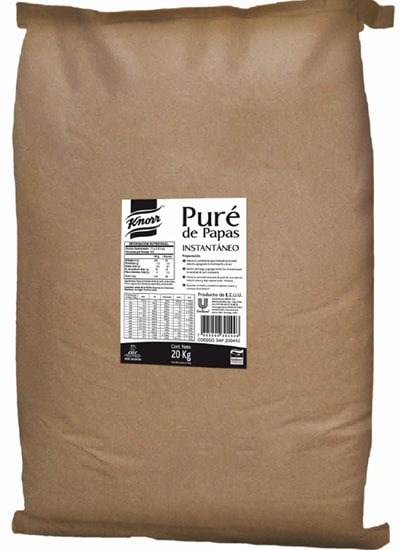 Knorr Puré de Papas 20 kg - Pure de Papas Instantáneo Knorr: escamas de papas seleccionadas para que coincidan con tu toque chef.